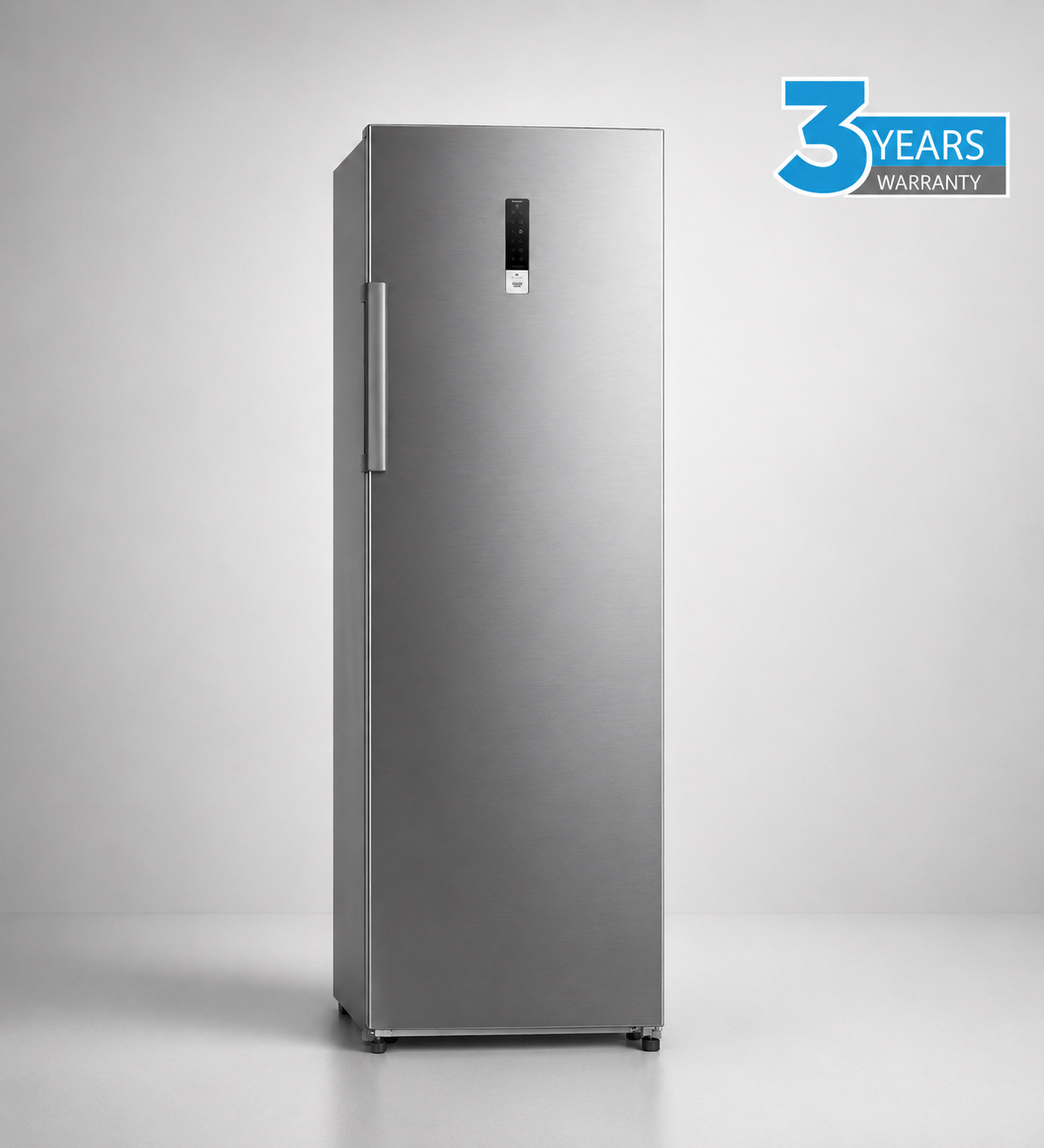 Midea 238L Upright Fridge/Freezer Stainless Steel