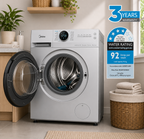 Midea 9KG Steam Wash Front Loader Washing Machine With Wi-Fi - White Color