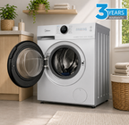Midea 9KG Steam Wash Front Loader Washing Machine With Wi-Fi - White Color