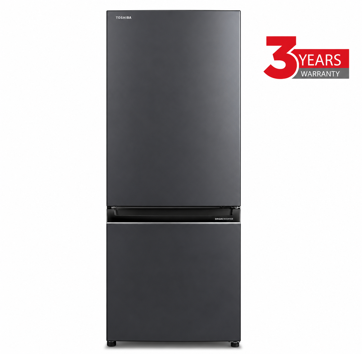 Toshiba 325L Bottom Mount Fridge Freezer Morandi Grey