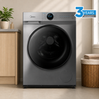 Midea 9KG Steam Wash Front Load Washing Machine with Wi-Fi - Titanium Colour