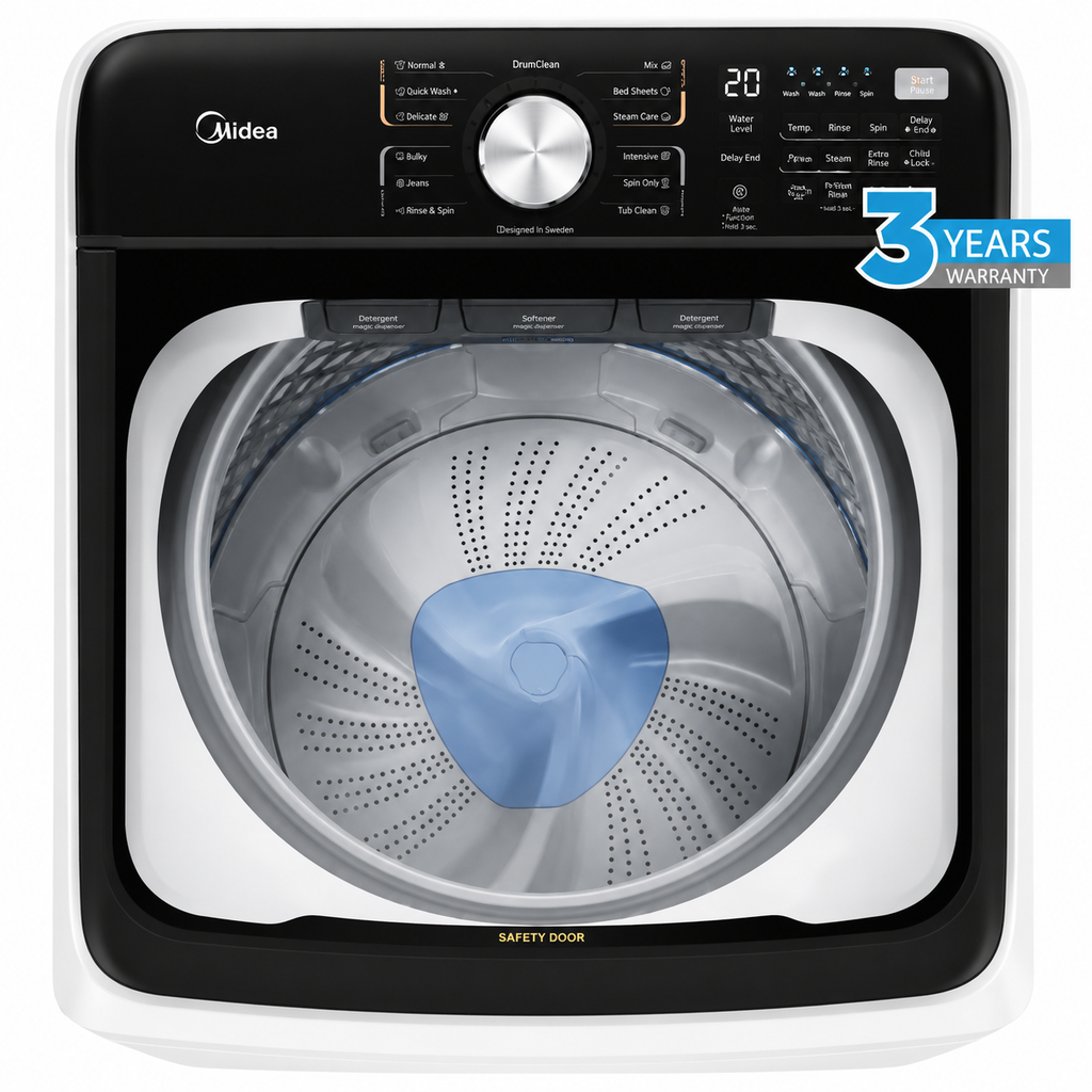 Midea 9kg top loader Rear control Washing Machine