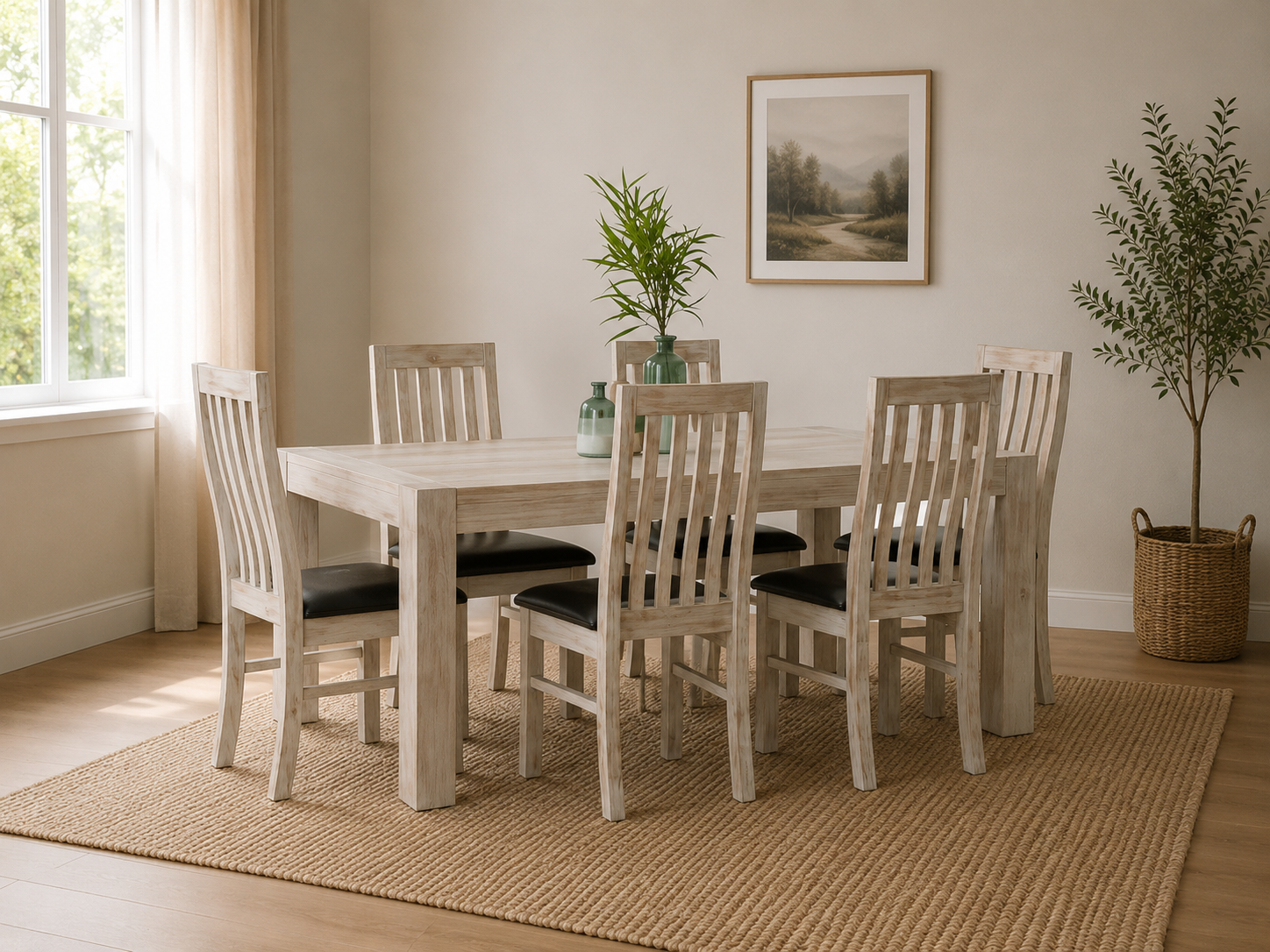 Amanda Solid Timber Dining Suite 7 Piece